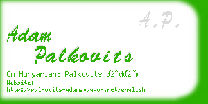 adam palkovits business card
